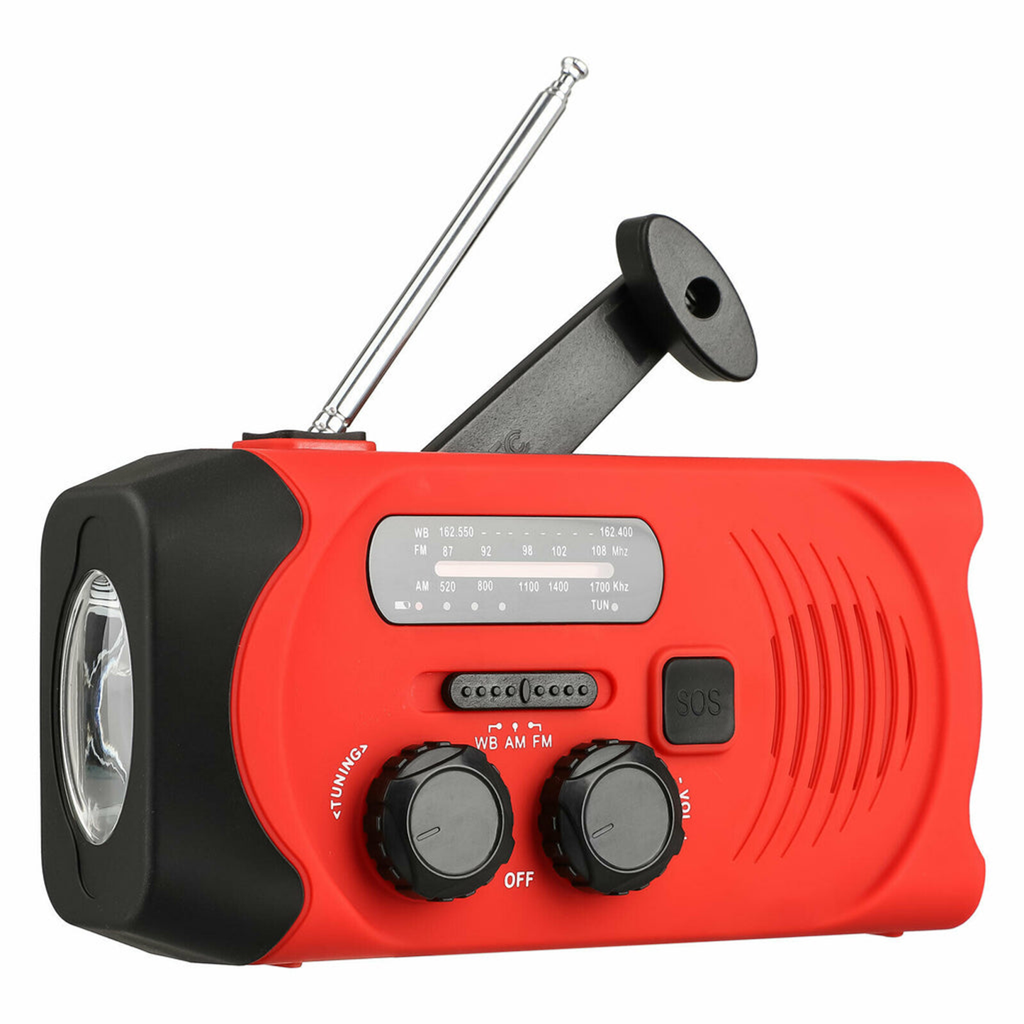 2000mAh Emergency LED Radio Solar Hand Crank AM/FM/NOAA Flashlight Phone Charger