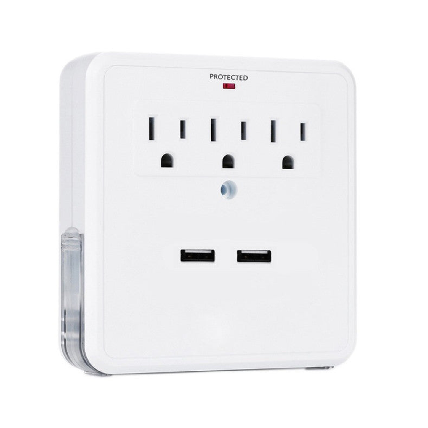 Classic Combo Wall Adapter With 3 AC Outlets With Surge Protection And Dual USB Ports To Charge Your Gadgets