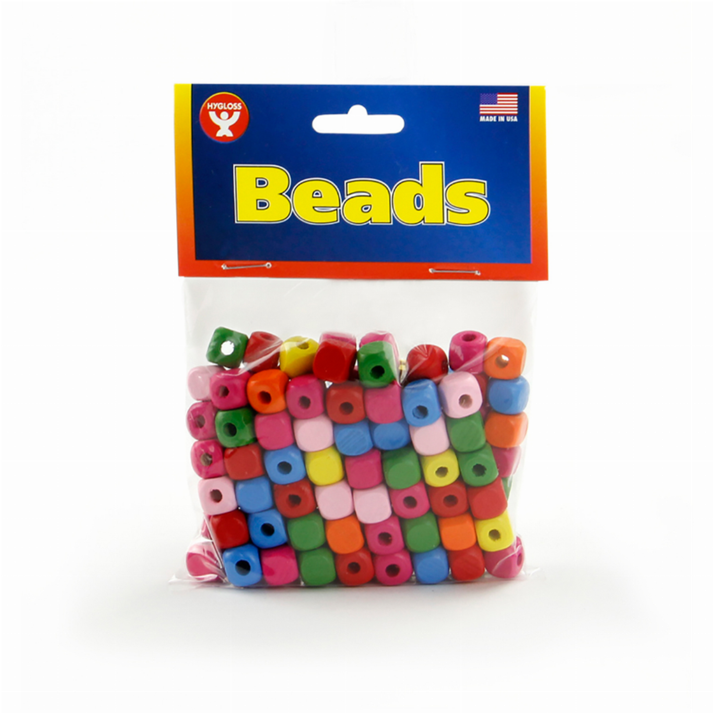 Wooden Colored Cube Beads