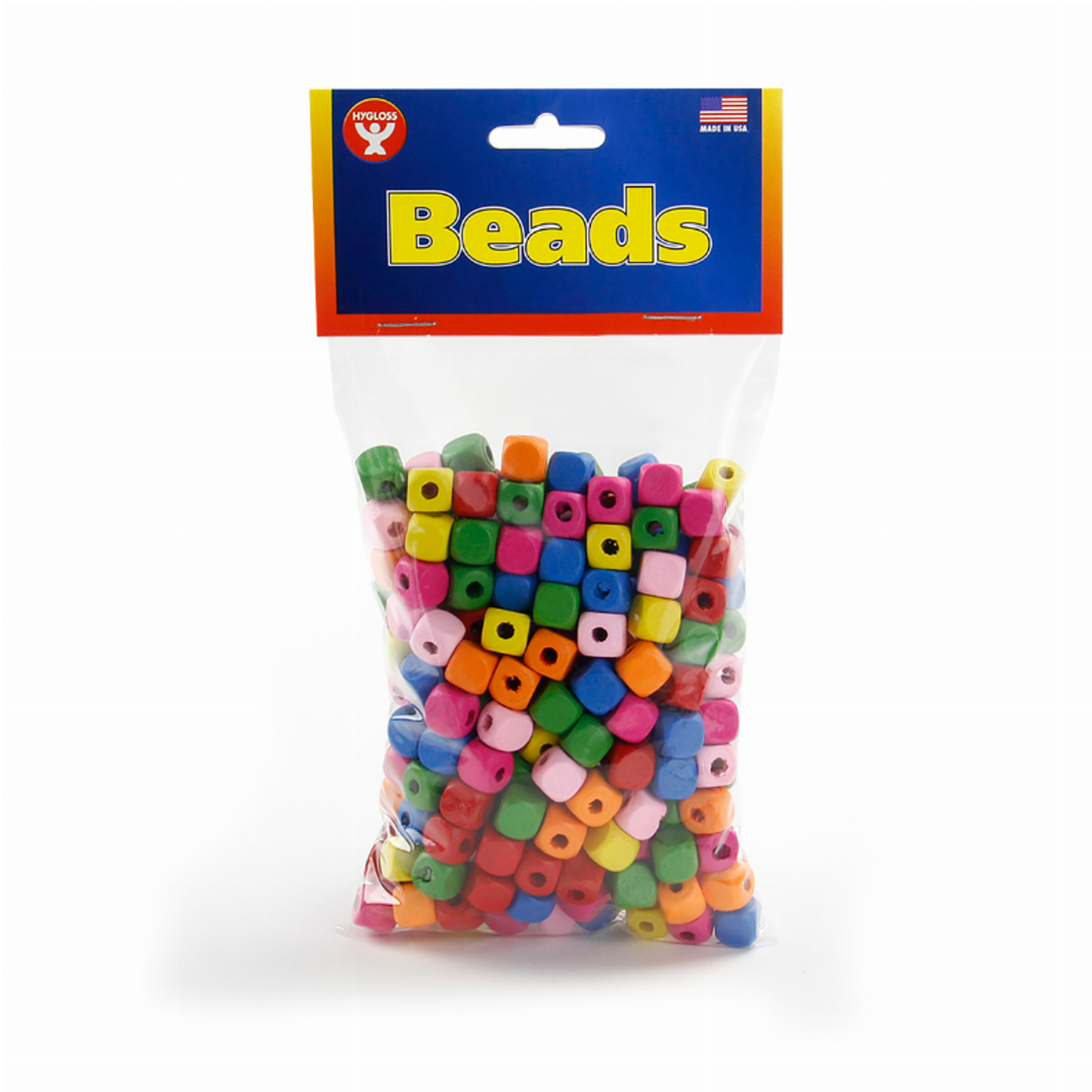 Wooden Colored Cube Beads