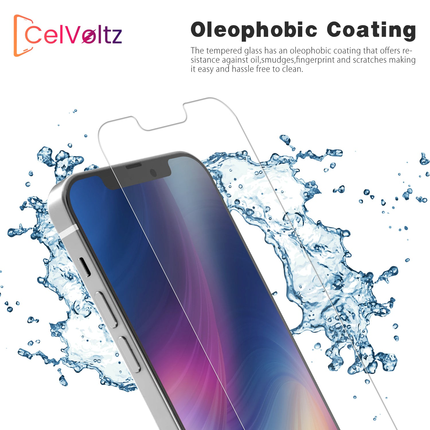 Celvoltz Tempered Glass Compatible For IPhone (100 Pack) Clear