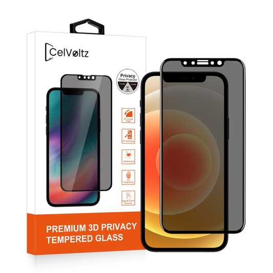 Celvoltz Privacy Tempered Glass Full Screen Protector For IPhone