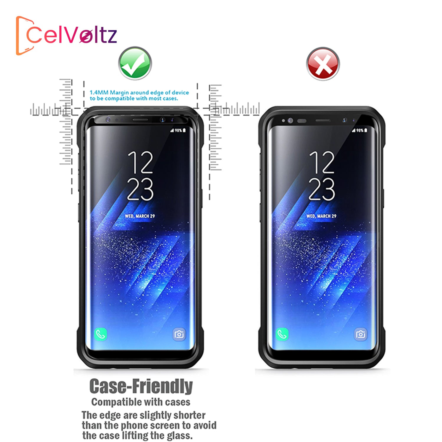 Celvoltz Tempered Glass Screen Protector For Samsung Galaxy