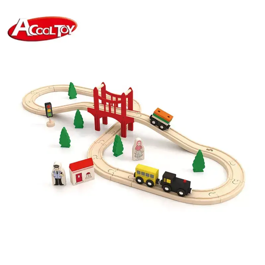 "8" Layout WOODEN TACK TRAIN SET