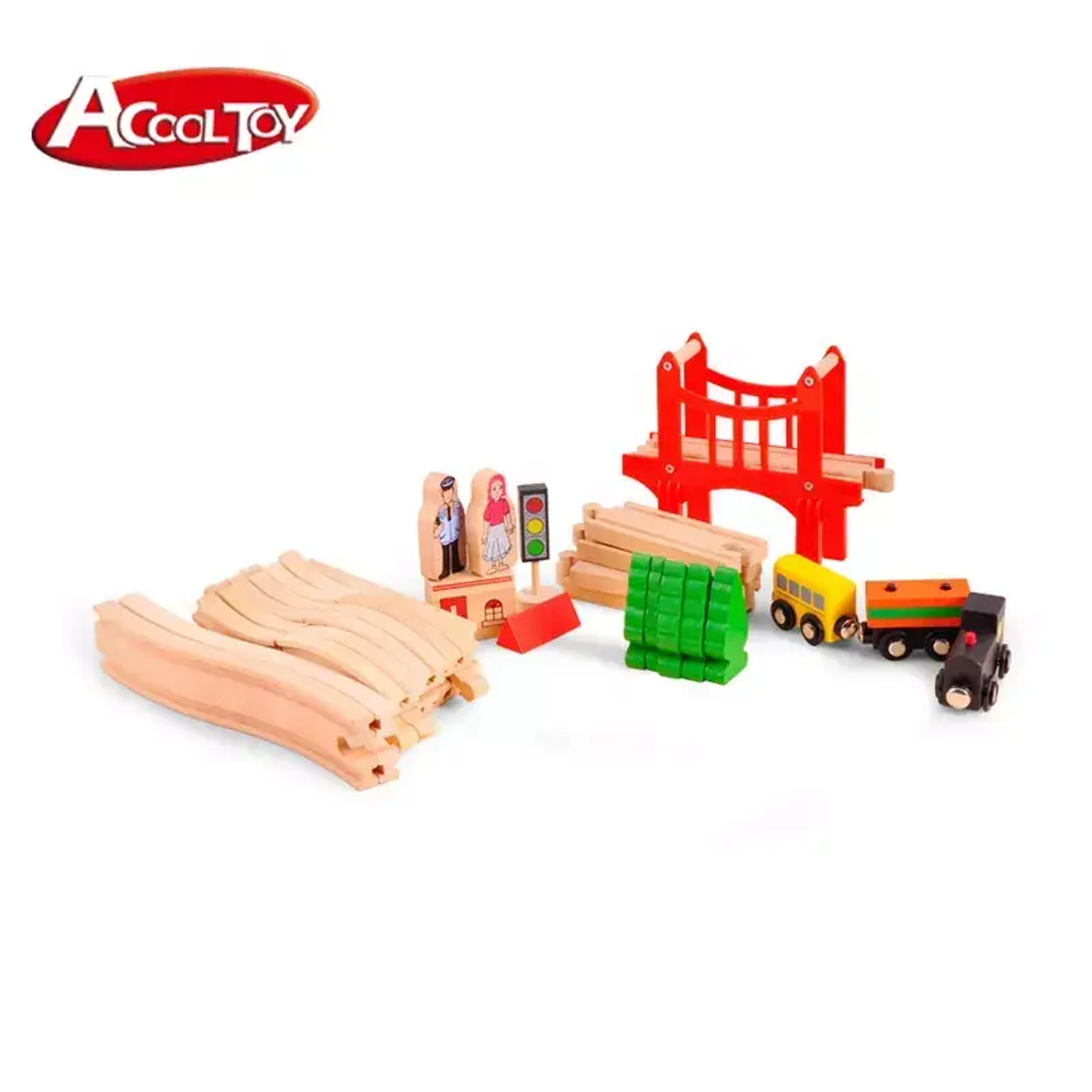 "8" Layout WOODEN TACK TRAIN SET