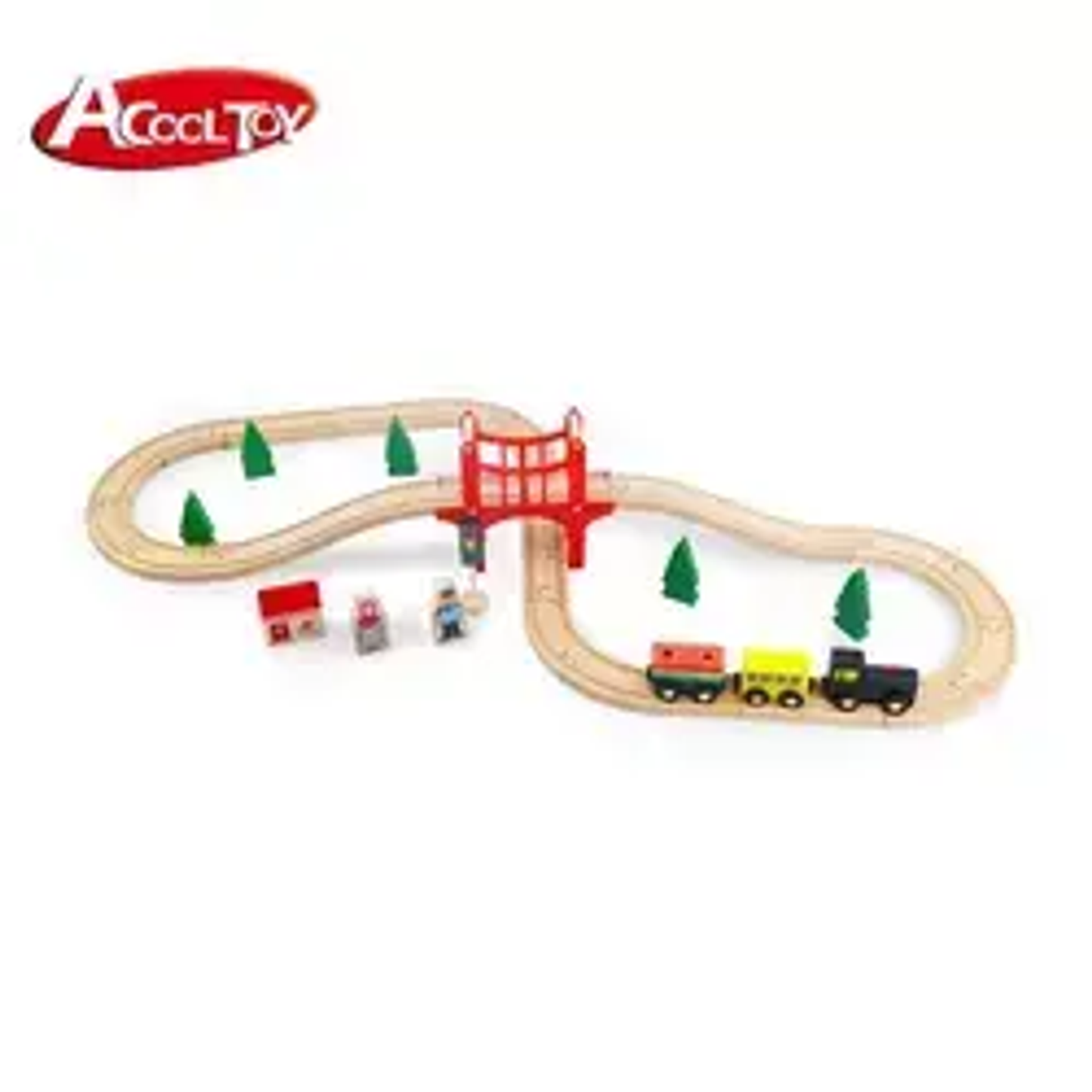 "8" Layout WOODEN TACK TRAIN SET