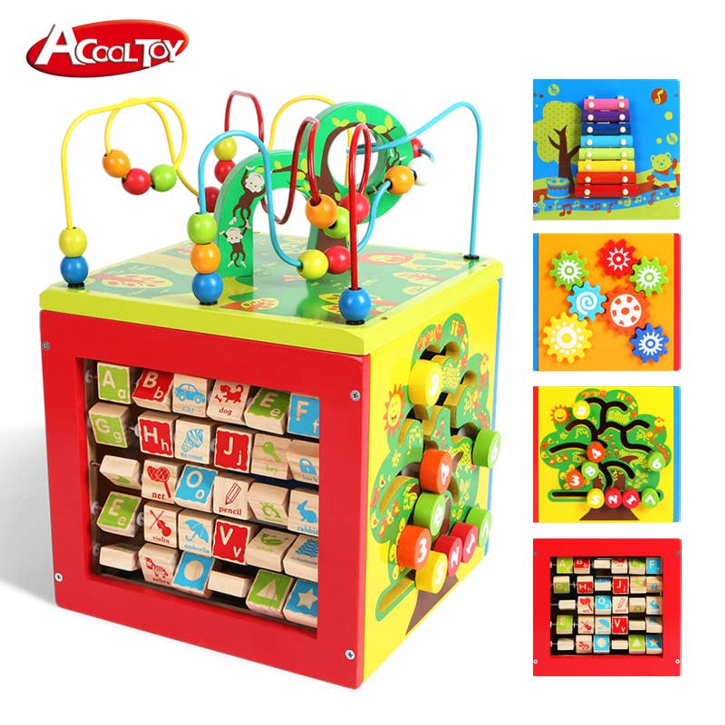 5 Way Activity Cube With Turning Base