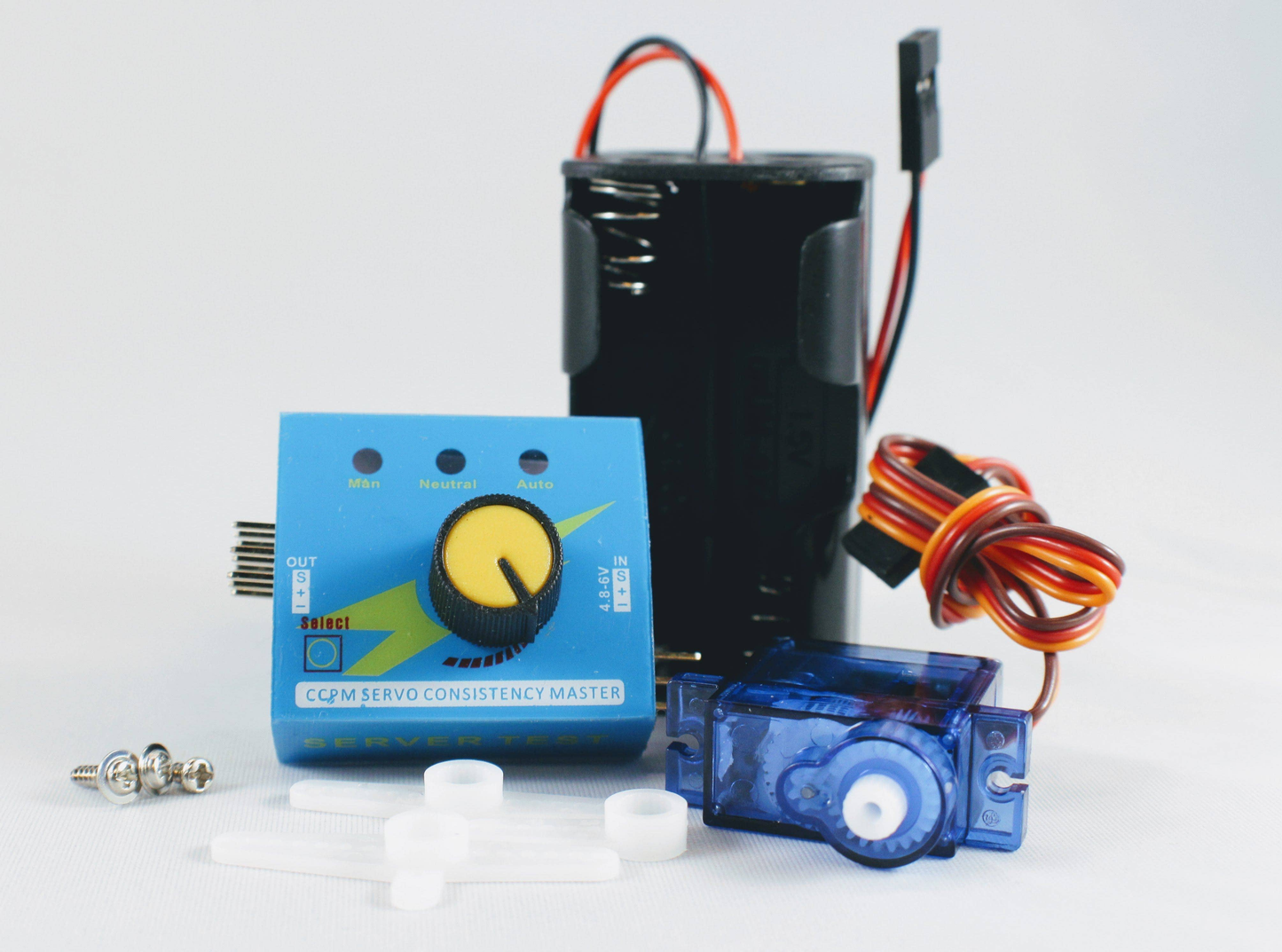 Servo Tester Kit: Single Servo Motor With Battery Holder