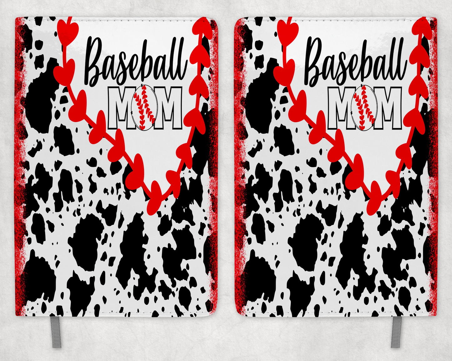 Baseball Mom Cow Print Printed 8 Inch  A-5 Journal