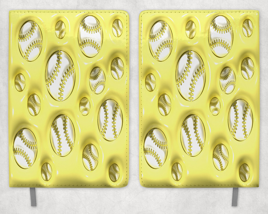 Yellow Baseball Printed 8 Inch  A-5 Journal