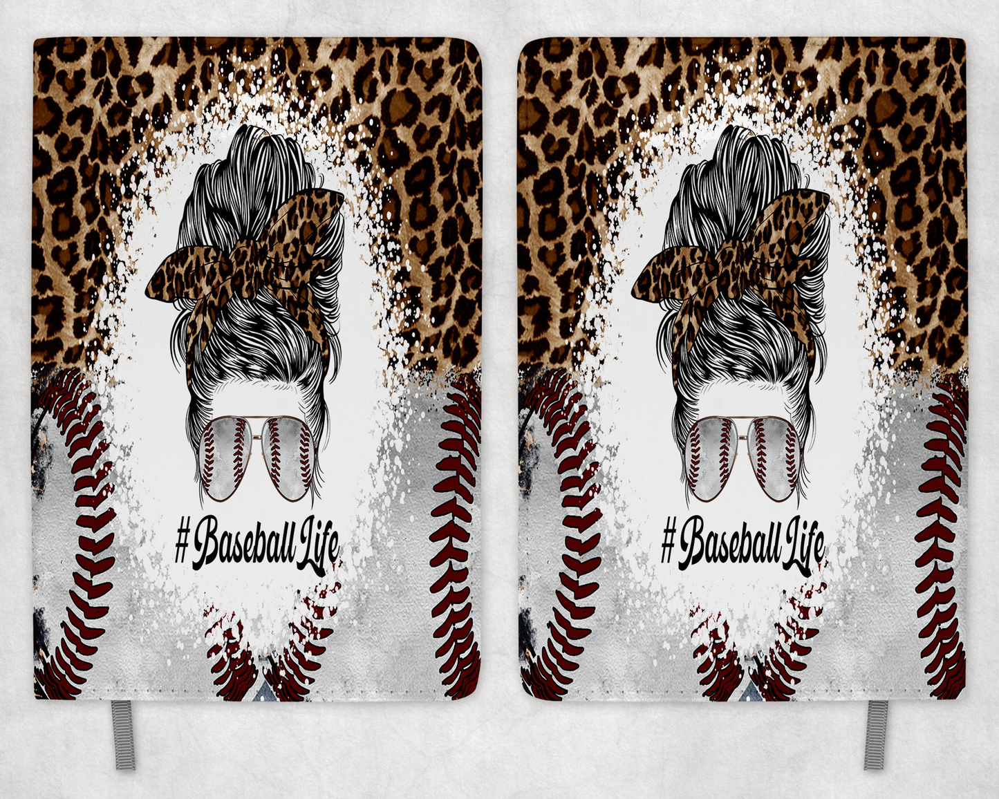 Baseball Life Leopard Print Printed 8 Inch  A-5 Journal