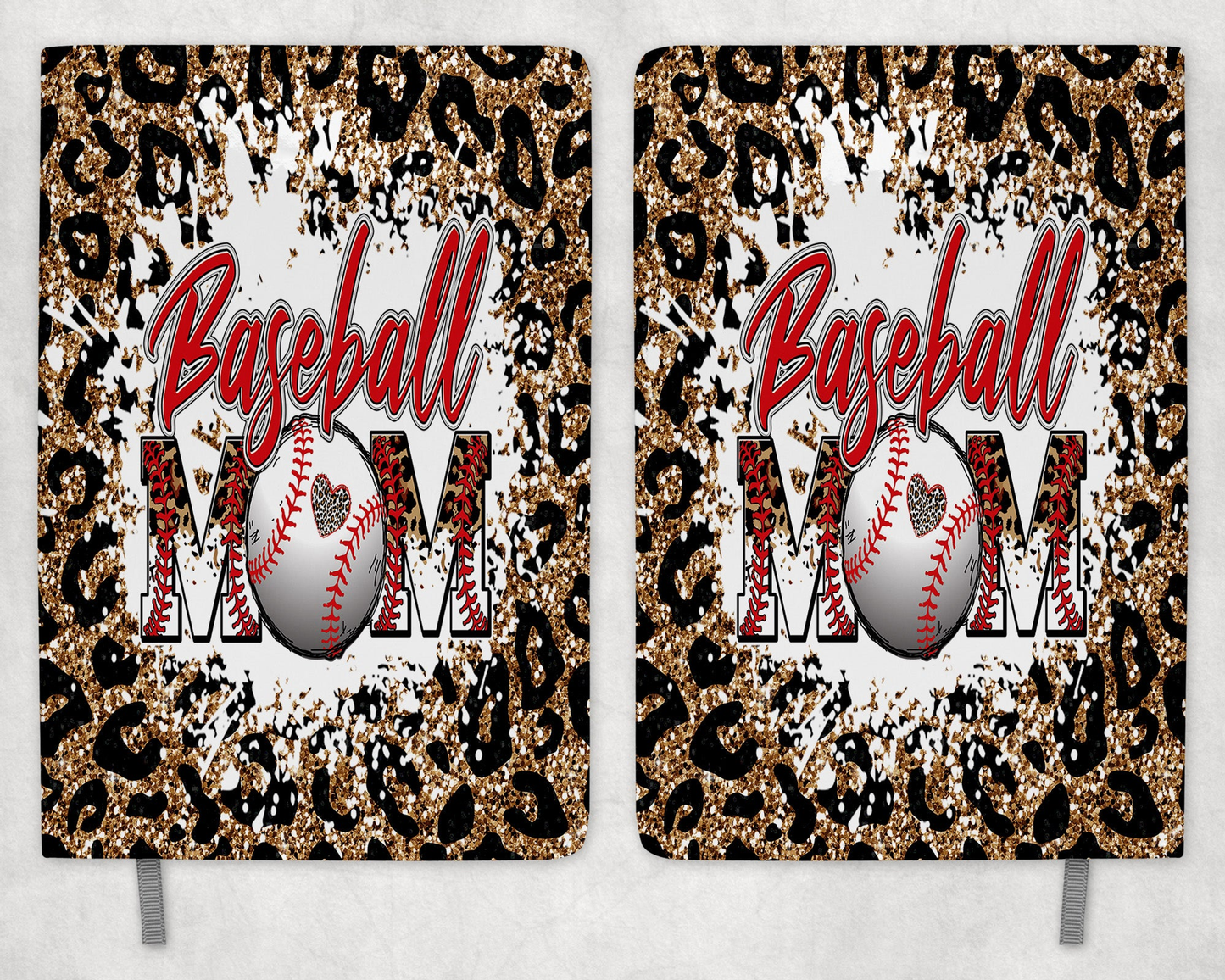 Baseball Mom Leopard Print Printed 8 Inch  A-5 Journal