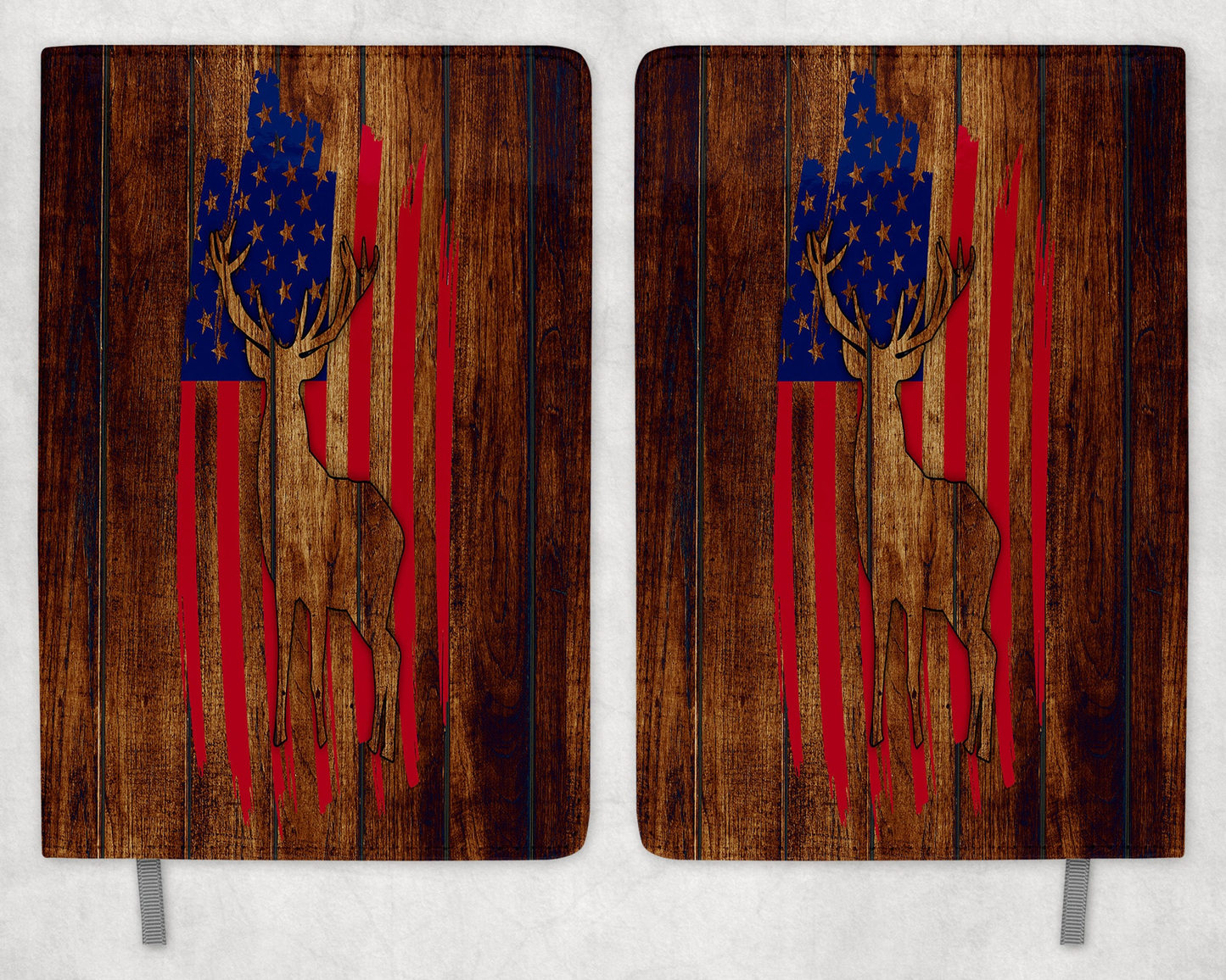 American Flag Deer Printed 8 Inch  A-5 Journal