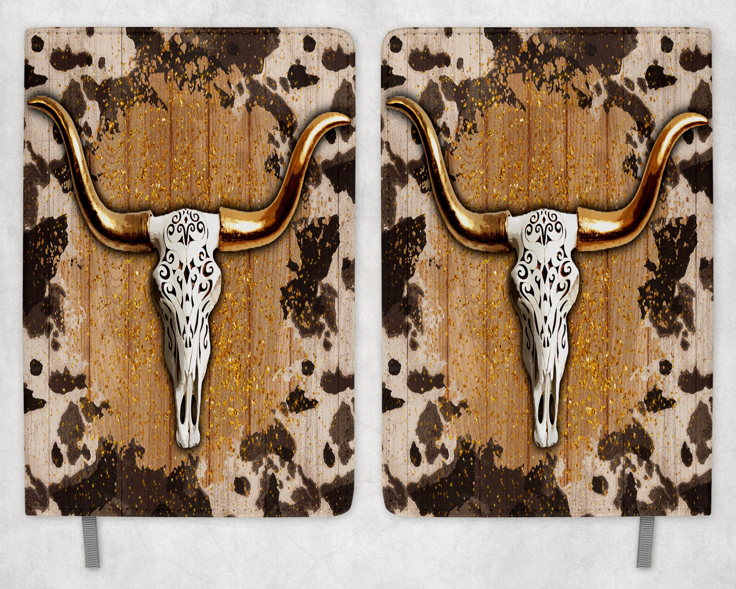 Western Bull Skull  Printed 8 Inch  A-5 Journal