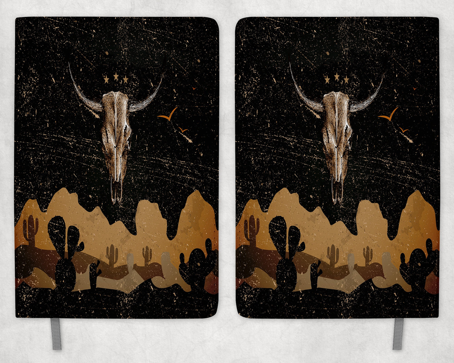 Western Bull Skull  Printed 8 Inch  A-5 Journal