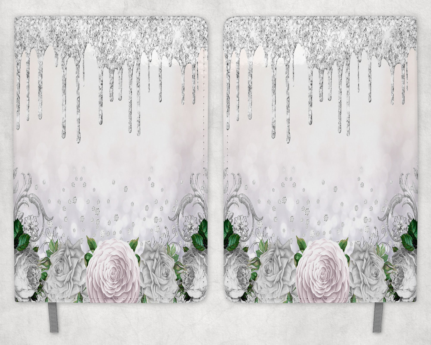 White Roses Printed 8 Inch  A-5 Journal