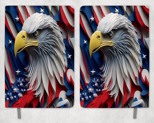 American Flag Eagle Printed 8 Inch  A-5 Journal