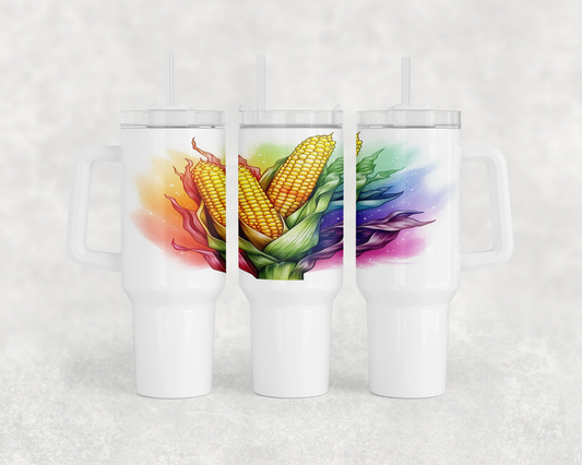 Watercolor Corn neoprene can holder - two sizes