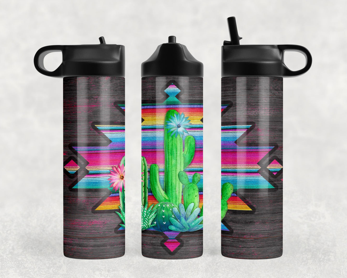 Aztec Cactus Steel Water Bottle