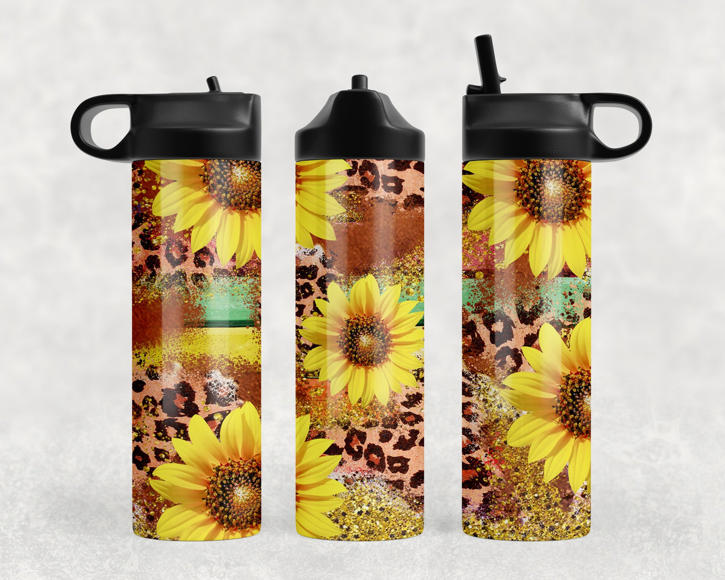 Western Sunflowers Steel Water Bottle