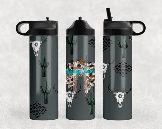 Western Headdress  Steel Water Bottle