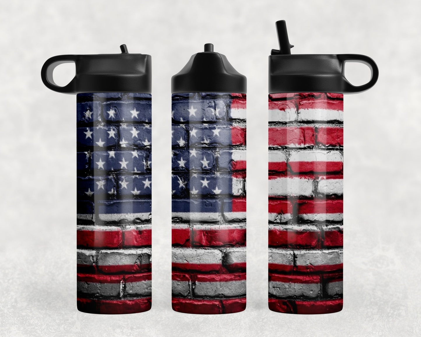 American Flag Steel Water Bottle