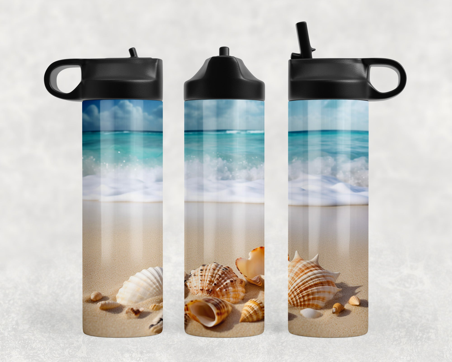 Beach faux glitter Steel Water Bottle