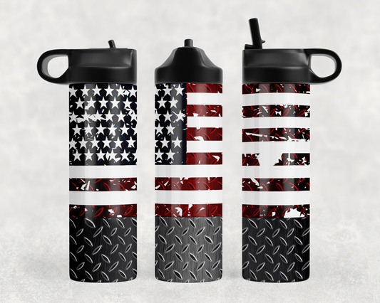 American Flag Steel Water Bottle