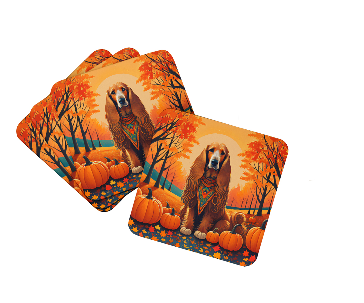 Affenpinscher Fall Foam Coasters