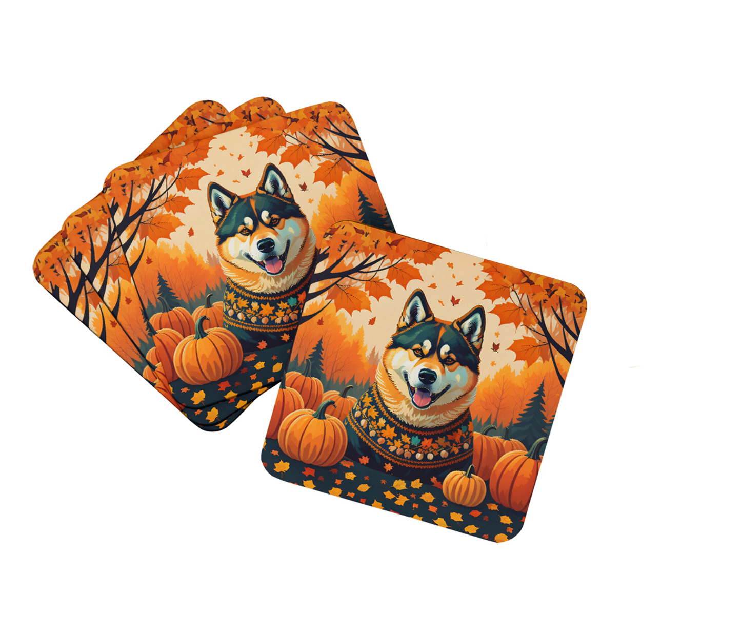 Affenpinscher Fall Foam Coasters