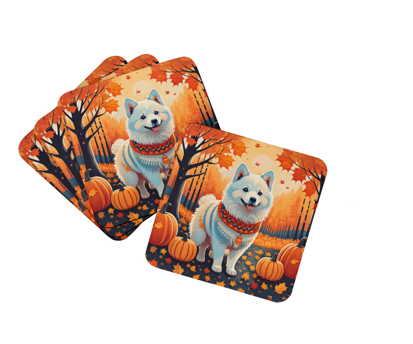 Affenpinscher Fall Foam Coasters