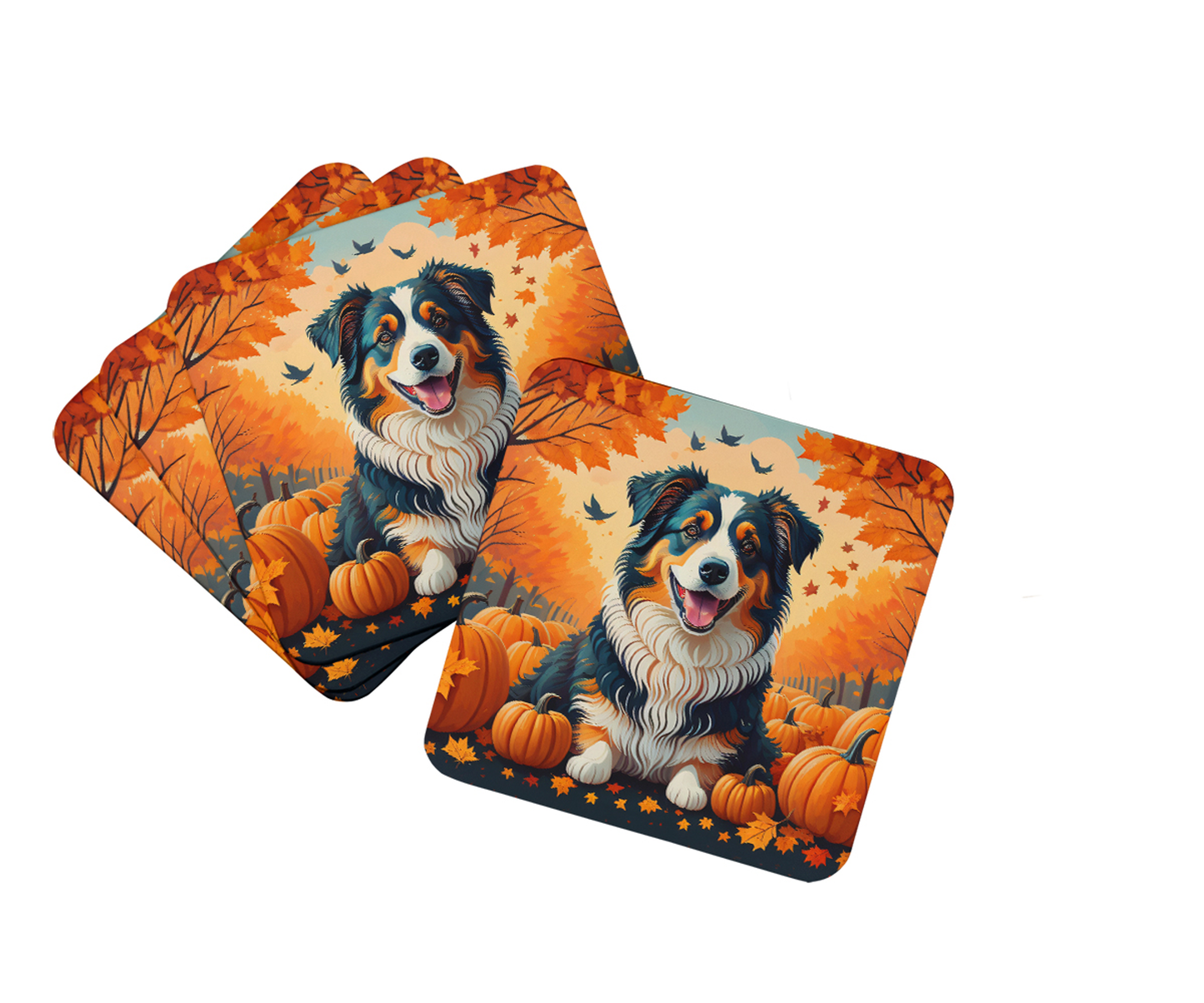 Affenpinscher Fall Foam Coasters