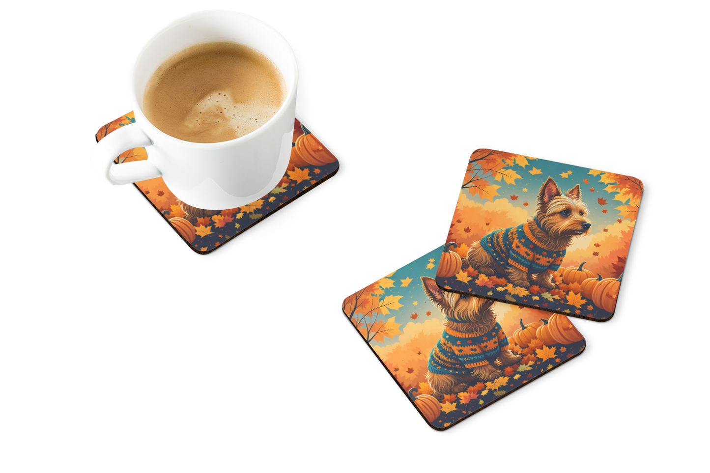 Australian Terrier Terrier Fall Foam Coasters