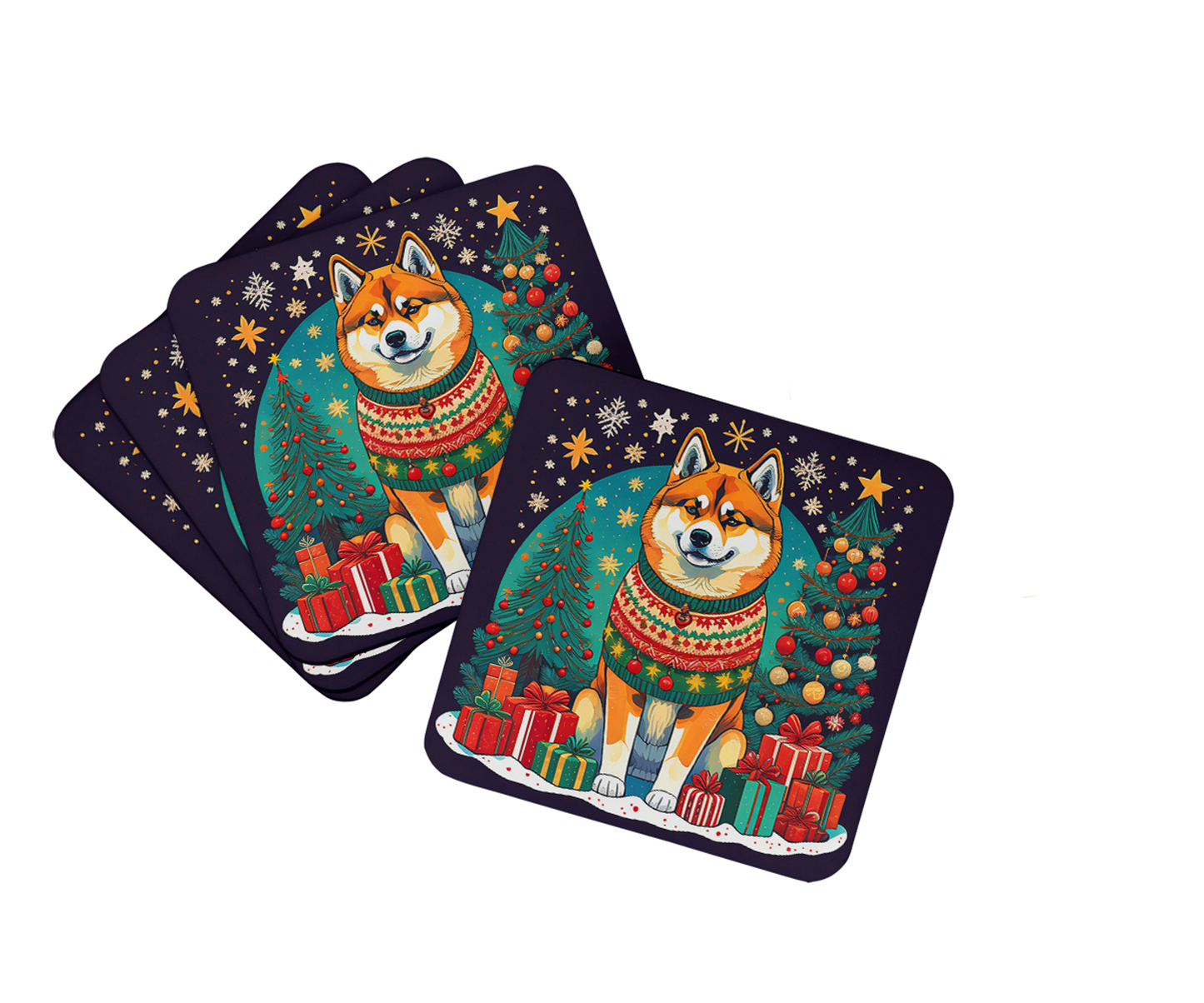 Westie Fall Foam Coasters