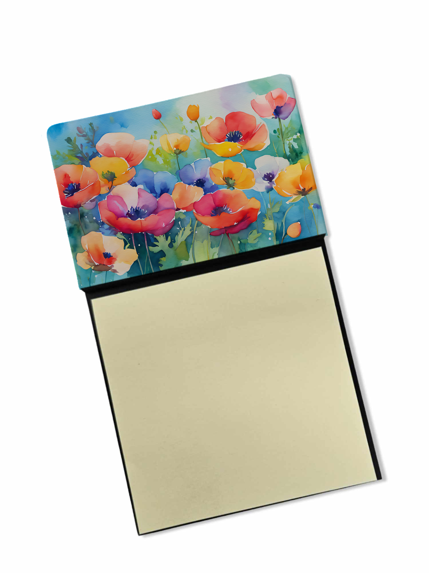 Anemones in Watercolor Sticky Note Holder