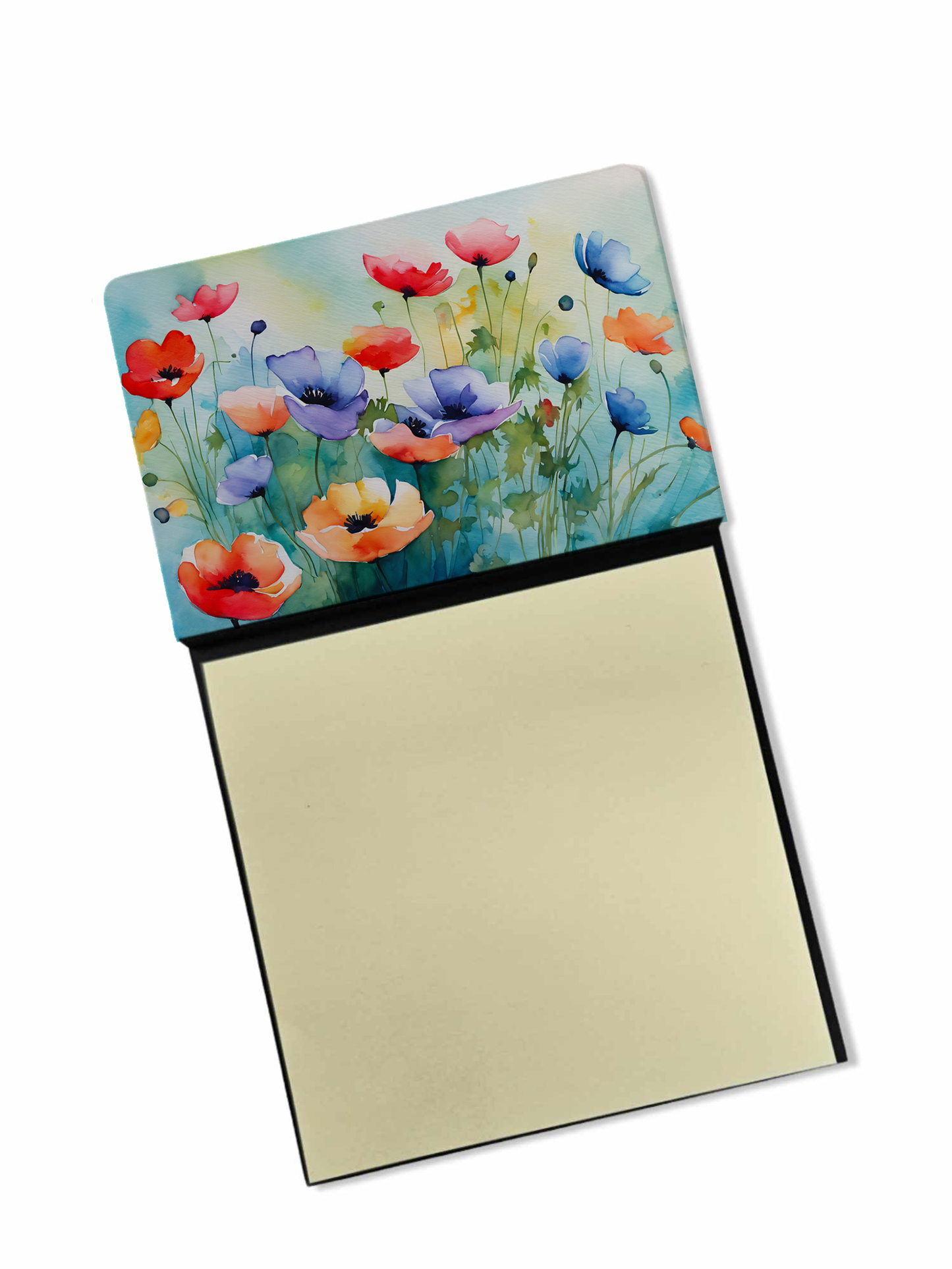 Anemones in Watercolor Sticky Note Holder