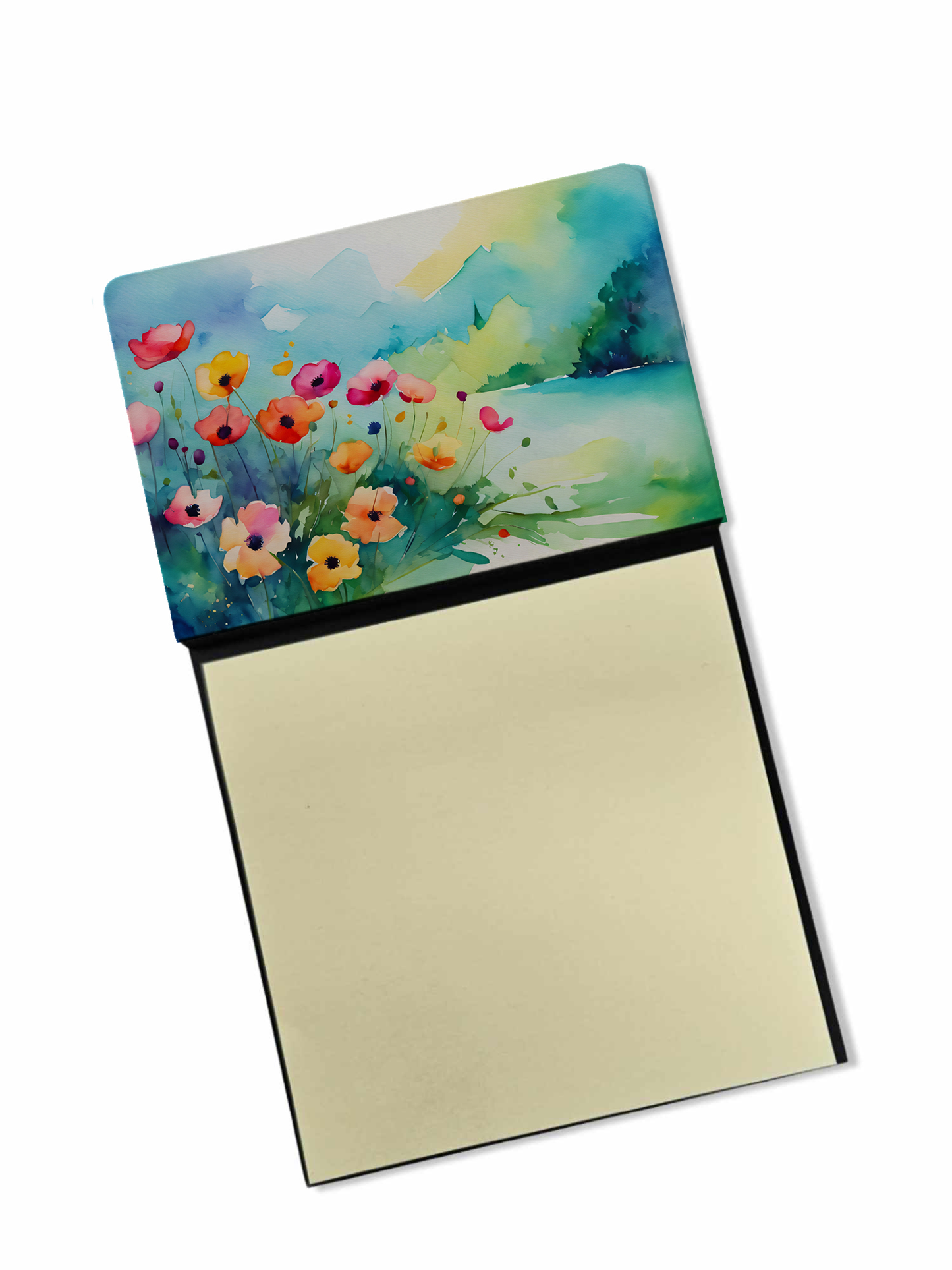 Anemones in Watercolor Sticky Note Holder