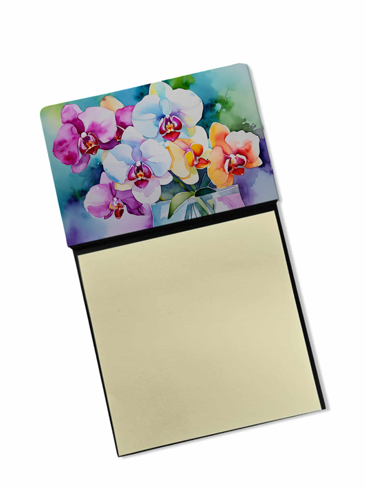 Orchids in Watercolor Sticky Note Holder