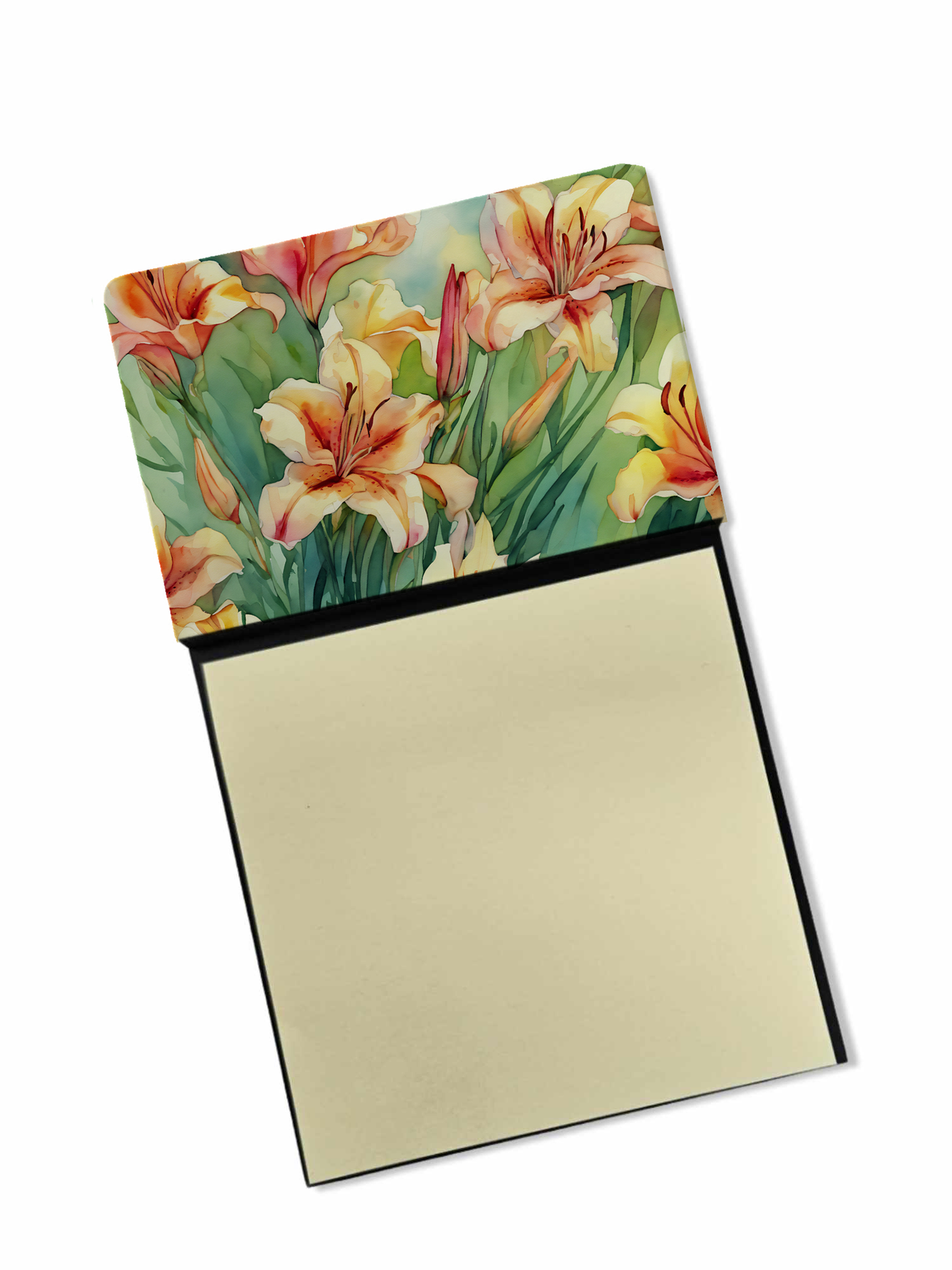 Utah Sego Lilies in Watercolor Sticky Note Holder