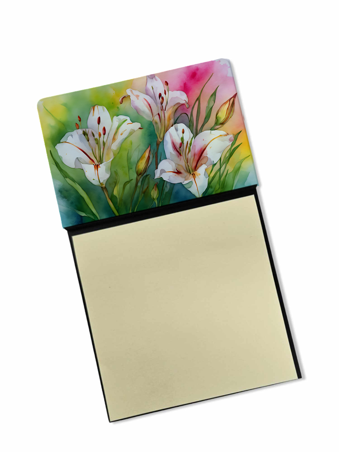 Utah Sego Lilies in Watercolor Sticky Note Holder