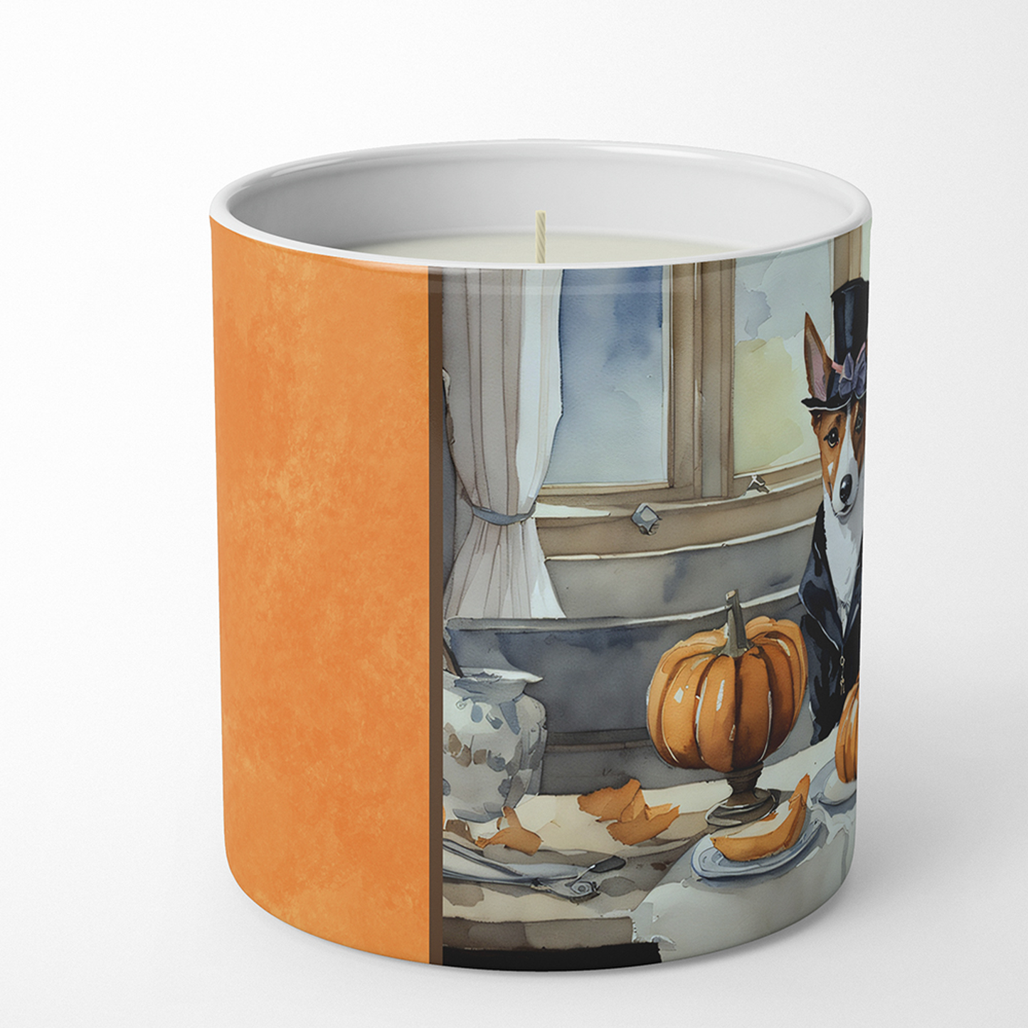 Basenji Fall Kitchen Pumpkins Decorative Soy Candle