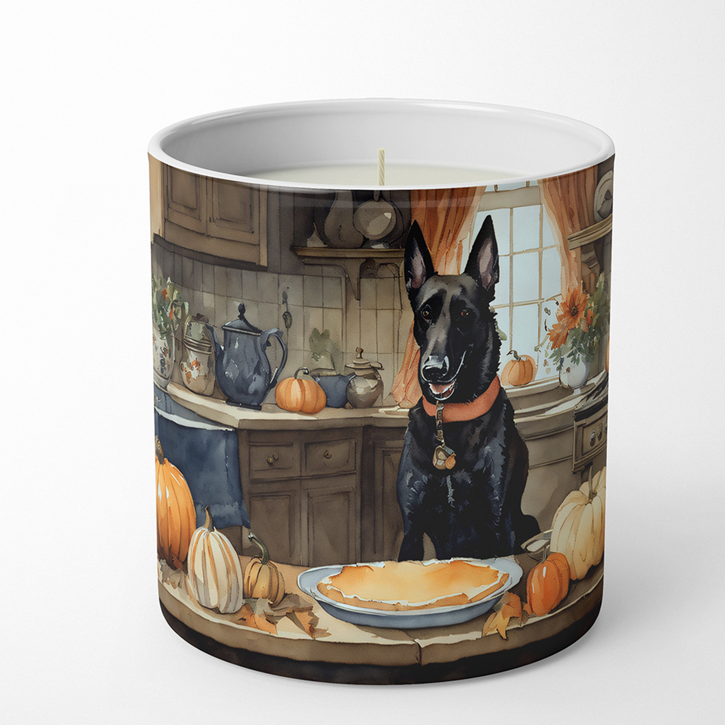 Basenji Fall Kitchen Pumpkins Decorative Soy Candle