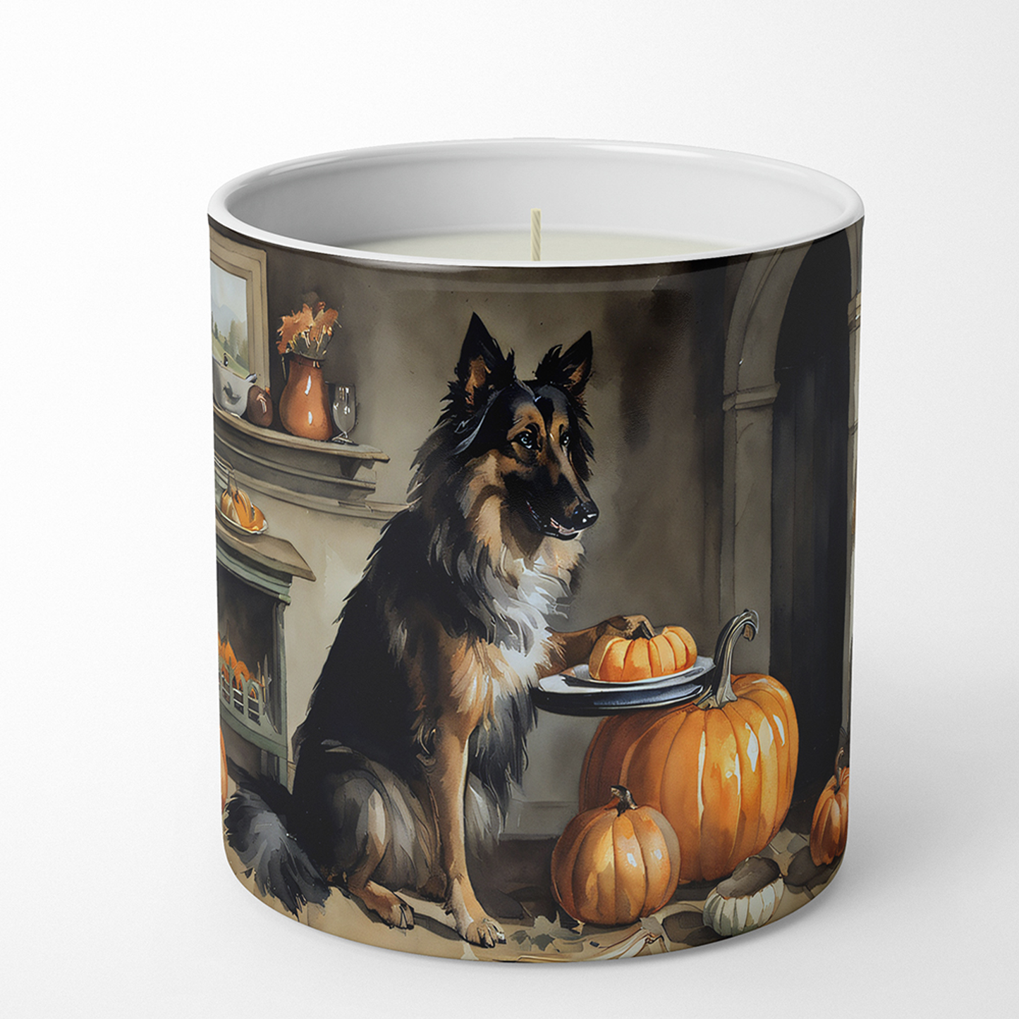 Basenji Fall Kitchen Pumpkins Decorative Soy Candle