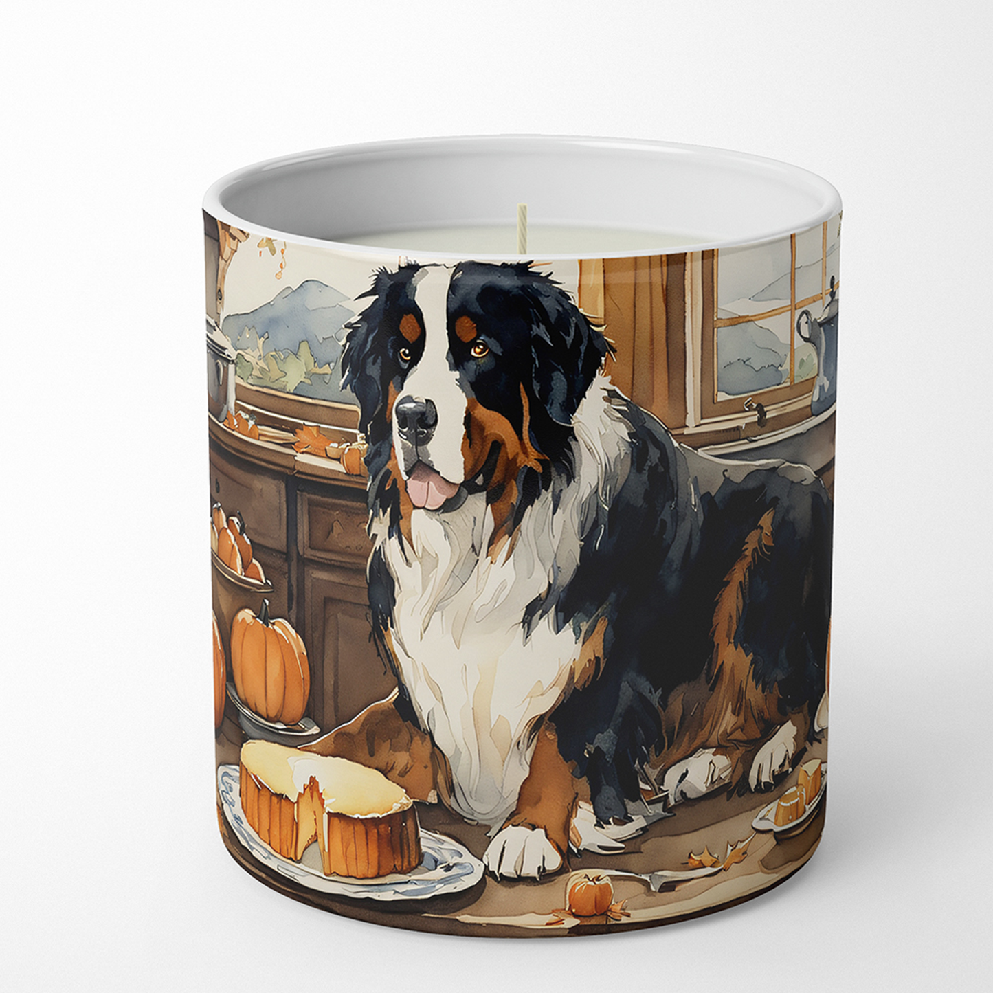 Basenji Fall Kitchen Pumpkins Decorative Soy Candle