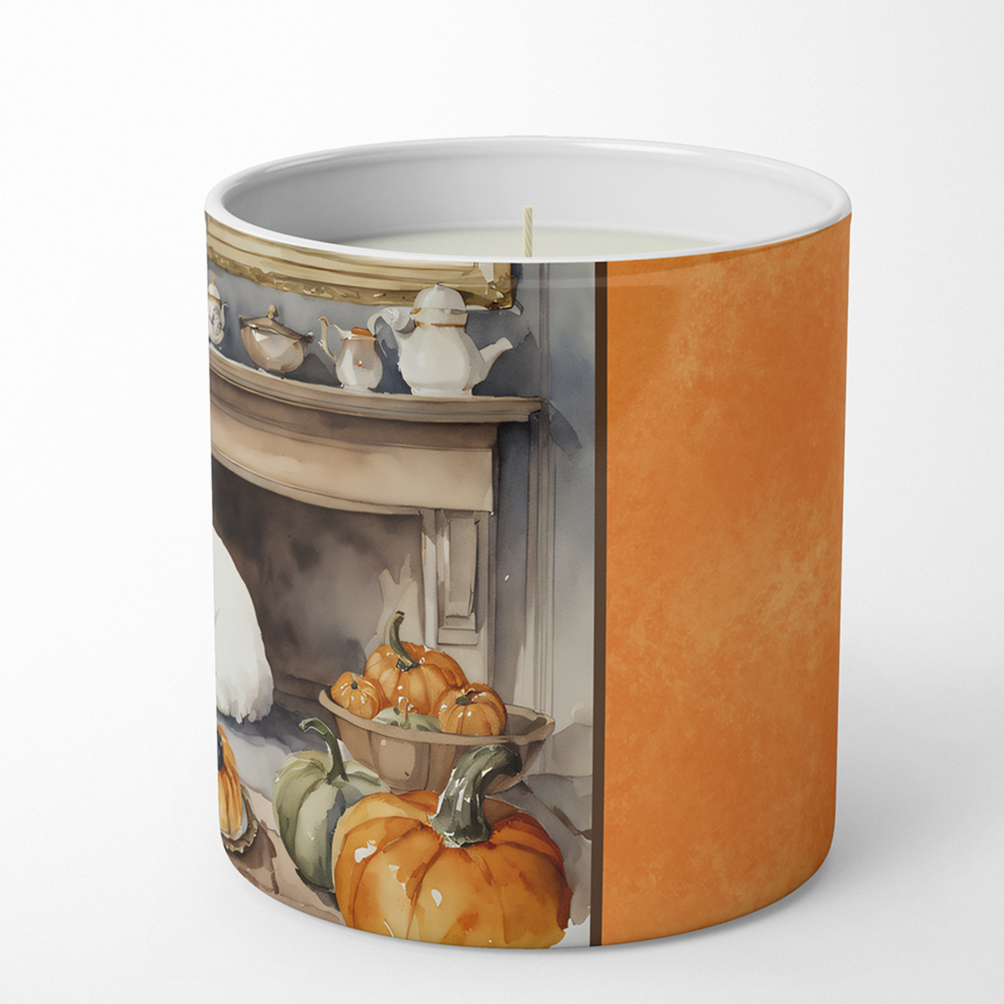 Bichon Frise Fall Kitchen Pumpkins Decorative Soy Candle