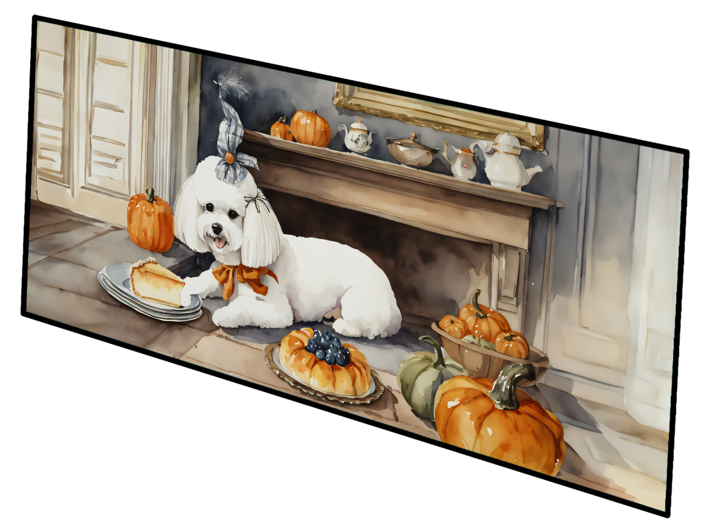 Bichon Frise Fall Kitchen Pumpkins Decorative Soy Candle