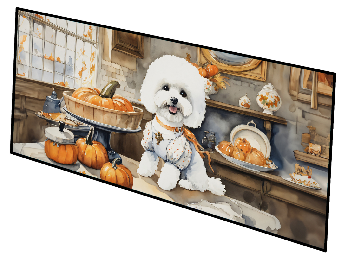 Bichon Frise Fall Kitchen Pumpkins Decorative Soy Candle