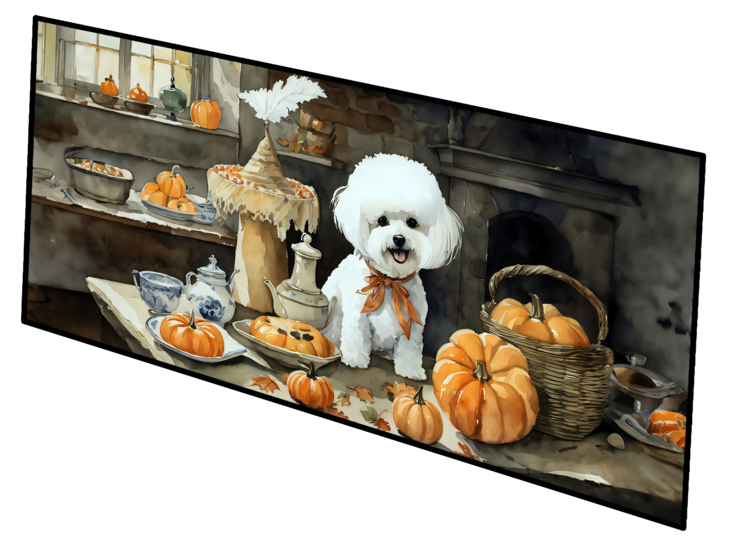 Bichon Frise Fall Kitchen Pumpkins Decorative Soy Candle