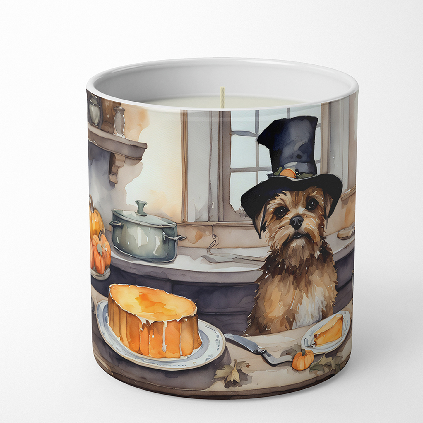 Bichon Frise Fall Kitchen Pumpkins Decorative Soy Candle