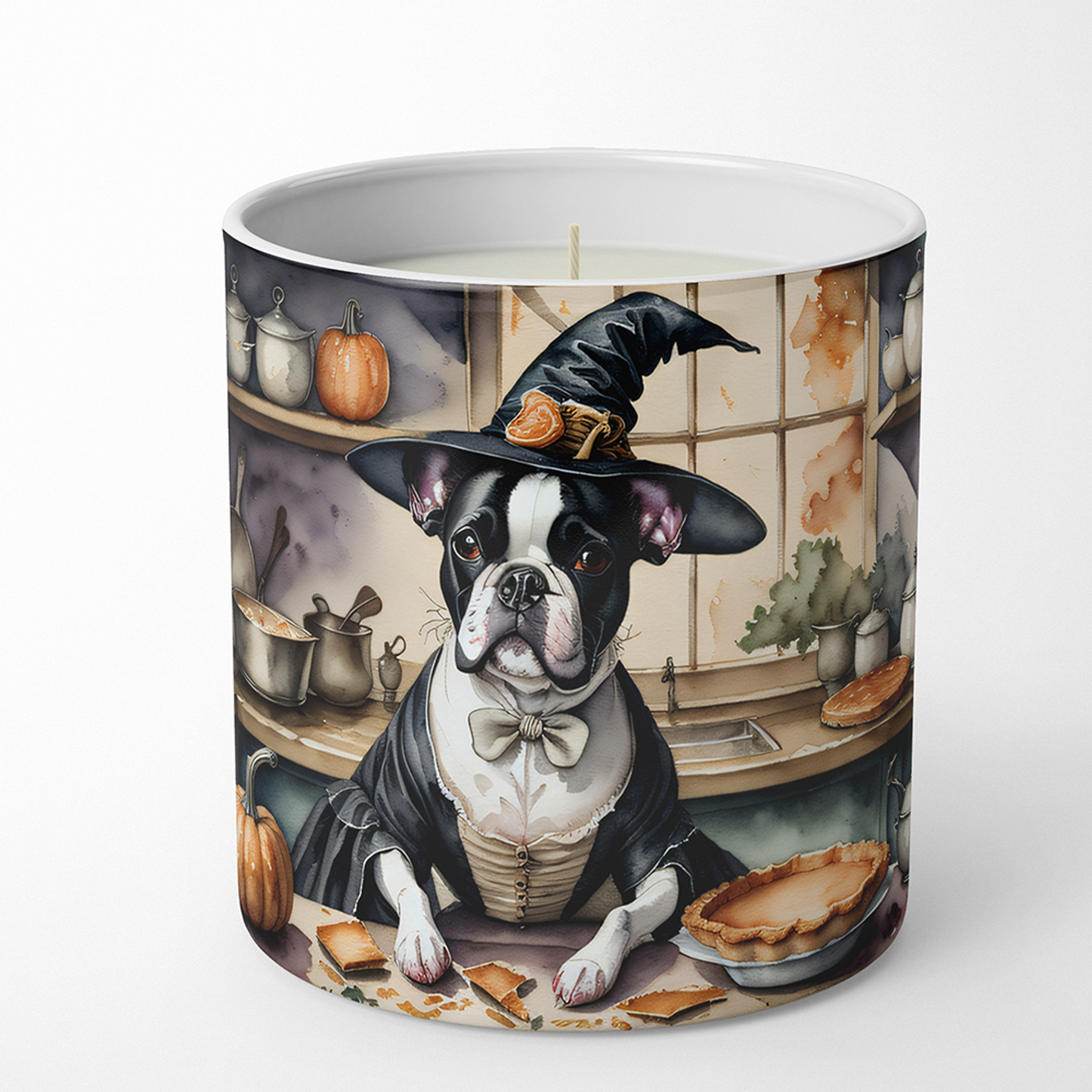 Bichon Frise Fall Kitchen Pumpkins Decorative Soy Candle